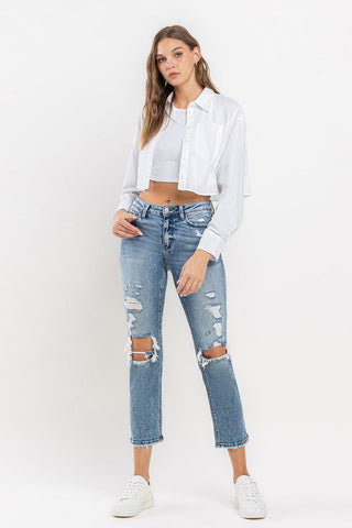 High Rise Slim Straight Jeans