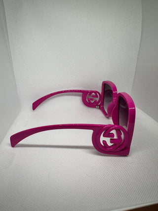 Fuschia Interlocking GG Sunglasses