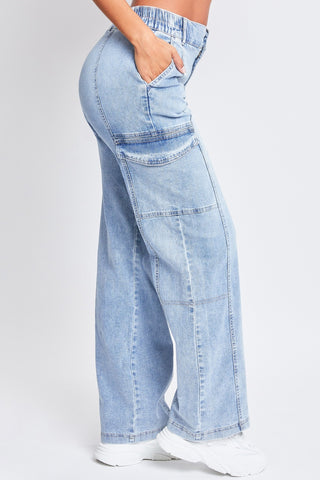 High-Rise Straight Cargo Jeans