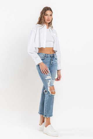 High Rise Slim Straight Jeans