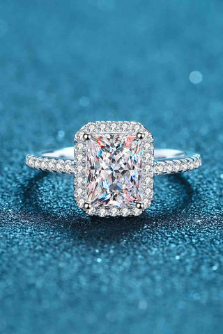 2 Carat Moissanite 925 Sterling Silver Halo Ring