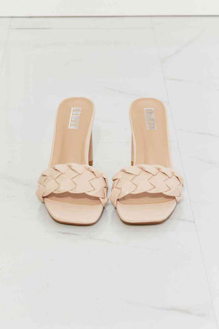 Top of the World Braided Block Heel Sandals in Beige